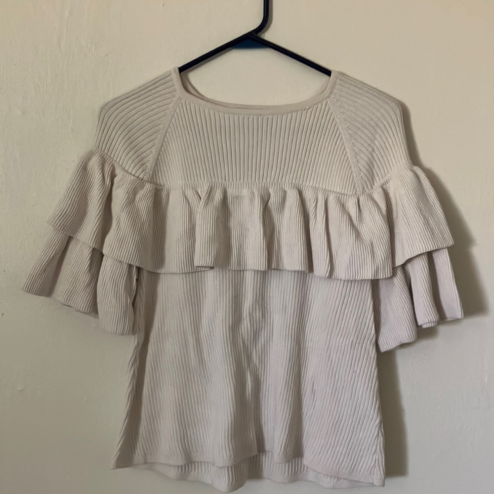 Vineyard Vines Ribbed short sleeved Ruffle Shirt